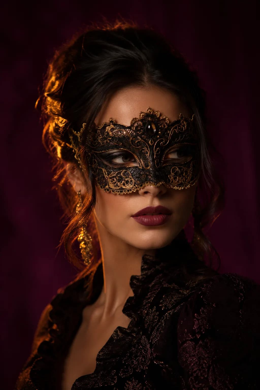 A masquerade mask portrait — anonymity in front, verification behind